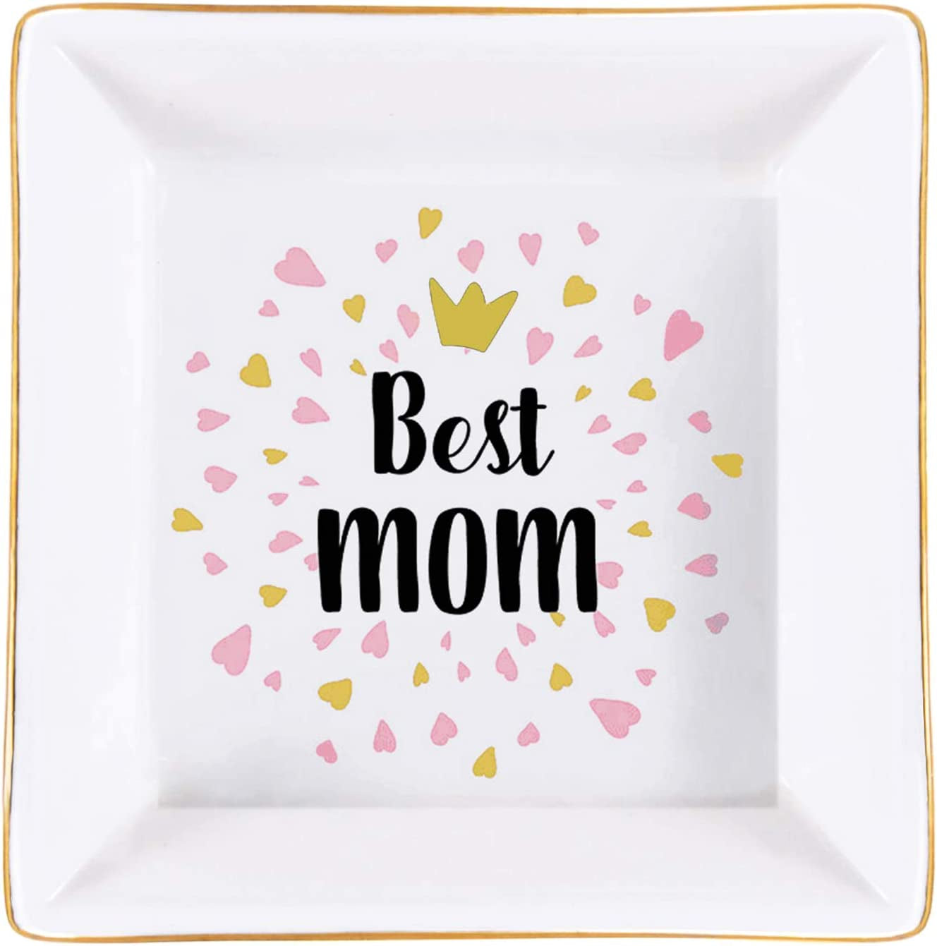 Ceramic Ring Dish Decorative Jewelry Tray - Best MOM, Birthday Day, Mothers Day, Christmas Day Gifts for Mother C2244