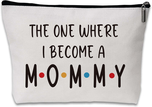 New Mom Makeup Bag, Pregnancy Gifts for First Time Moms, New Mom Gifts for Women, Cosmetic Bag for Pregnant Friend on Birthday Mothers Day Thanksgiving Christmas - A09
