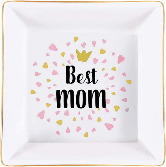 Ceramic Ring Dish Decorative Jewelry Tray - Best MOM, Birthday Day, Mothers Day, Christmas Day Gifts for Mother C2244